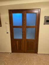 puerta 3 cuadros madera con vidriera